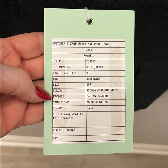 J Crew Crosby Suit Jacket Blazer Italian Fabric Size 40R Traditional Classic NWT - Picture 5 of 11